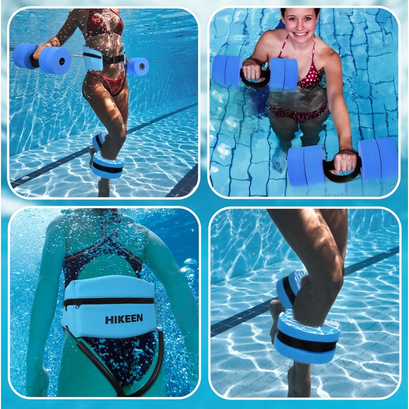 Hikeen 6-Piece Water Aerobics Pool Exercise Equipment, Aqua Aerobics Equipment