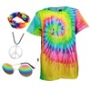 Retro 60s 70s Hippie Boys Costume Set 4Pcs Disco Party