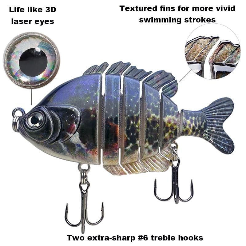 NRVBaits Multi Jointed Fishing Lures Glide Bait Panfish Bluegill Swimbaits