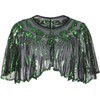 BAOKELAN Women 1920s Shawl Sequin Beaded Evening Cape Retro Wraps