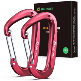 Brotree Carabiner with 1200 kg Load Capacity, Carabiner Hook with Keyring / Screw-Lock Configuration, Heavy Duty Screw-Lock Carabiner for Hammocks, Camping, Hiking, Fishing & More