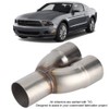 Gorgeri Stainless Dual Pipe,Universal Stainless Exhaust Y Pipe Adapter 2.5in