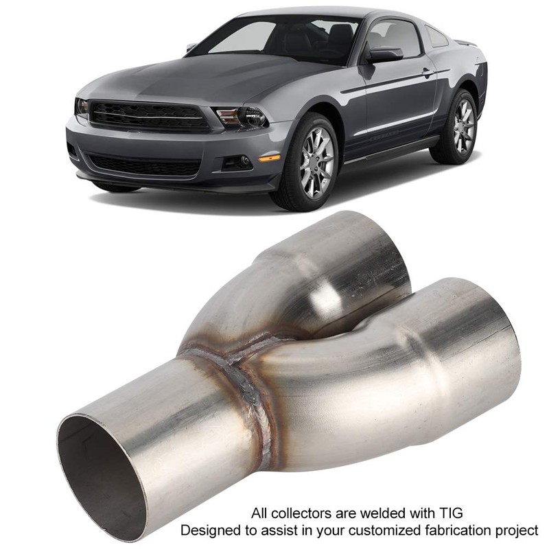Gorgeri Stainless Dual Pipe,Universal Stainless Exhaust Y Pipe Adapter 2.5in