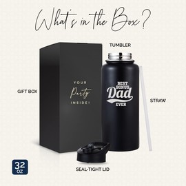 Best Bonus Dad Ever Tumbler - 32oz Stainless steel Tumbler, Best Step Dad Gifts, Step Dad Gifts from Son, Gifts from Daughter, Gifts for Step Dad, Bonus Dad Gifts