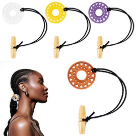 4Pcs Elastic Dreadlock Hair Tie, Dreadlock Accessories Elastic Hair Rope for Men and Women Ponytail Holders Lock Hairband for Long Dreads Braids Thick Curly Hair