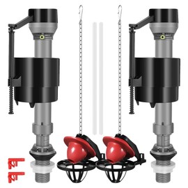 UKCOCO Toilet Fill Valve, 2 Sets Toilet Float Replacement Kit with Tank and Bowl Water Control Seat Bolts Toilet Repair Kit Universal Toilet Flapper Kit