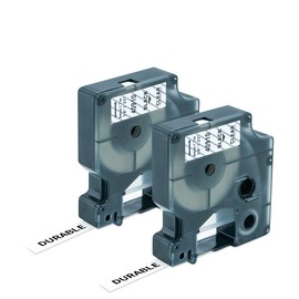 Label Orison 40910 9 mm Compatible with Dymo Label Maker Refills for Dymo D1 Label Tapes, LabelManager 100 160 200 210D 280 500TS 420P 360D, Black on Clear, (9 mm x 7 m), 2X