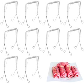 Pack of 10 stainless steel roulade clips, reusable, roulade needles or roulade skewers, alternative to roulade needles, roulade skewers, cabbage roll clips