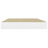 4-Piece Floating Oak and White Wall Shelves 15.7"x9.1"x1.5" MDF Display