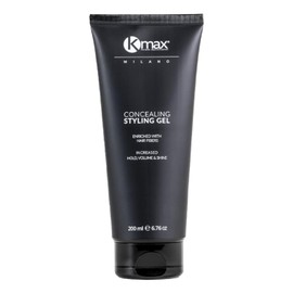 Kmax Hair Gel with Keratin Hair 200 ml, Volume Hair Gel Men and Women with Colour Pigments for Light Hair, Colouring Styling Gel Made in Italy - Black