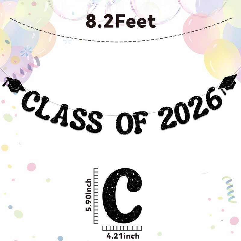 2026 Graduation Party Decorations - Class of 2026 Banner -