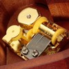 Antique Engraved Wooden Wind-Up Musical Box,Edelweiss Musical Box,with Gold-Plating Movement