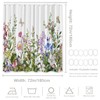 Batmerry White Leaves Botanical Decorative Shower Curtain, Romantic Flower Victorian