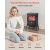 Electric Fireplace Heater 22.8 Inch 1500W Adjustable Flames Freestanding for