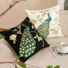 Holibeat Spring Embroidered Birds Tree Throw Pillow Covers Peacock Decorative