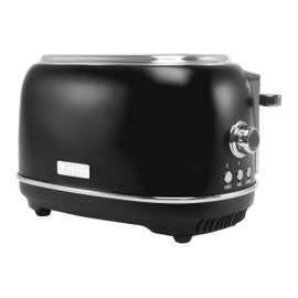 Haden Heritage 2 Slice Wide Slot Stainless Steel Toaster with Adjustable Browning Control & Non-Slip Feet, Black & Chrome
