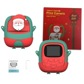 Kids Camera Video Recorder with Instant Print & Cartoon Frames - Christmas/Birthday Gift for Boys & Girls, Red, Fun Photography Toy for Children
