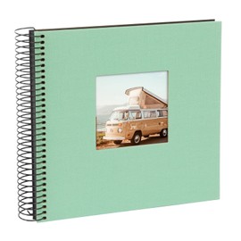 goldbuch Bella Vista Spiral Album, Linen Memory Album with Cut-Out Cover Photo Album with 40 Black Pages, Photo Book for Gluing, Photo Album, Neo-Mint, Approx. 20 x 20 x 2.7 cm