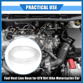 A ABSOPRO Fuel Vent Line Hose, 0.2"x157" 5mm x 4m Gas Line Petrol Hose Tube Universal for ATV Dirt Bike Go Kart Durable Polyurethane Clear Item Replacement