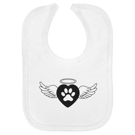 Azeeda 'Paw Print Angel Heart' Soft Cotton Baby Bib (BI00062823)