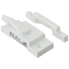 Prime-Line F 2667 Sash Lock, 2-1/16 In. Hole Centers, Fits Single and Double Hung Vinyl Windows, Vinyl Construction, White, (Single Pack)