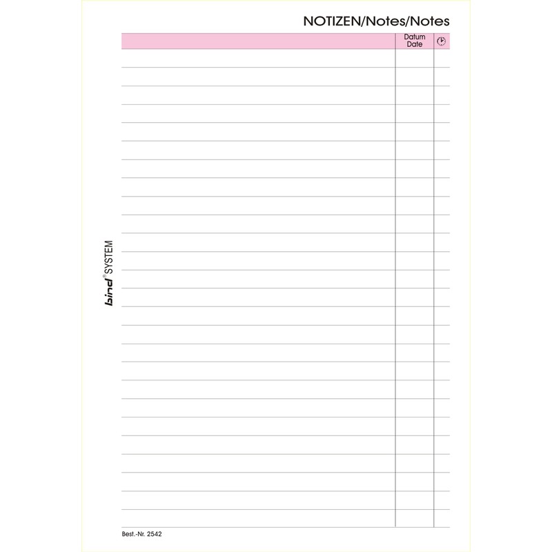 bind System Insert Notes A5 Diary Insert Additional Replacement Insert