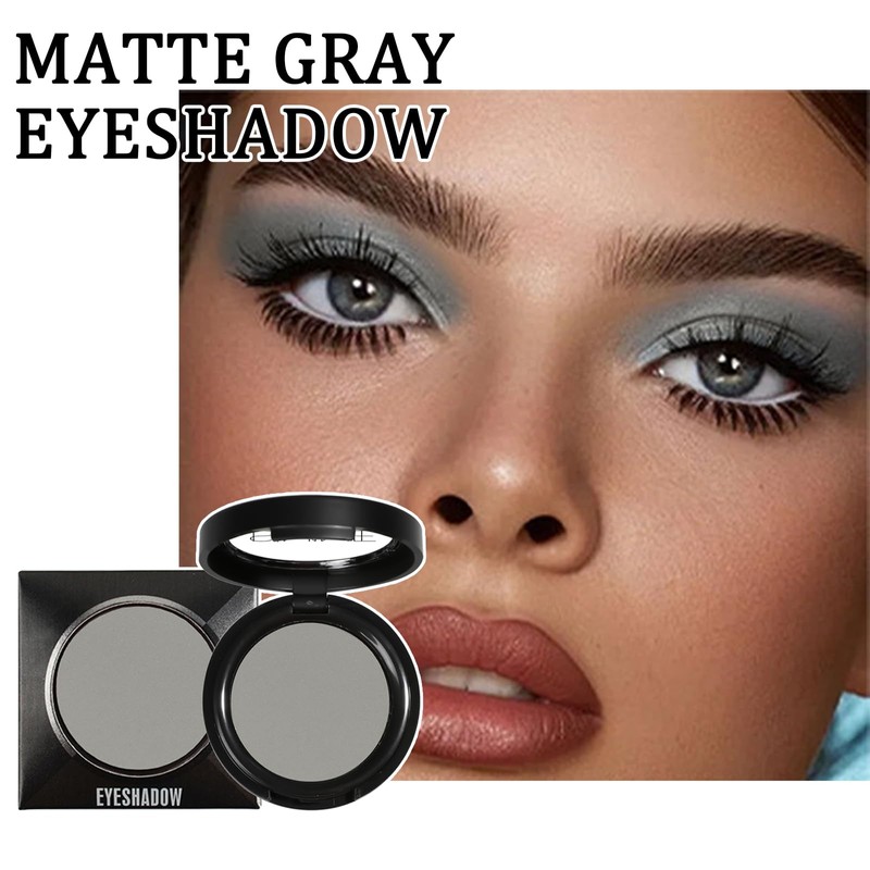 Matte Grey Single Eyeshadow - Pressed Fine Powder, Intensely Pigmented