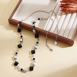 Bocar Long Crystal Beaded Chain Necklace for Women Fashion Sweater Party Birthday Costume Jewelry Gift (NK-10763), standard, Crystal, No Gemstone