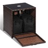 SUNNYPARK Outdoor Umbrella Side Table with 2 Weight Bags, 2-in-1