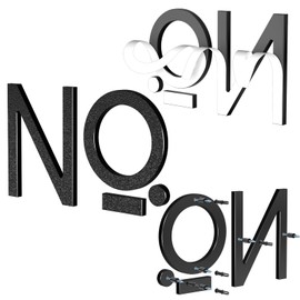 6 Inch Floating House Number,Self-adhesive House Address Numbers for Outside,Black Modern House Numbers for Outside,Garden Door Mailbox Decor Number Easy Installation with Self Adhesive/Screws (No.-)