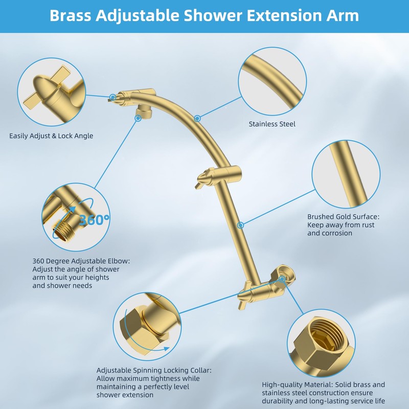 Hibbent All Metal Rain Shower Head, 10'' High Pressure Rainfall