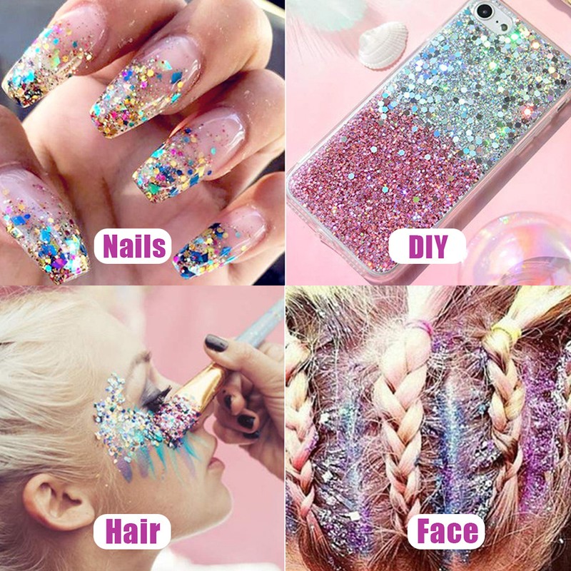 6 Color Sequins Glitter Body Gel 50ml Glitter Liquid Festival