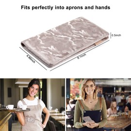 EcoVision Server Books for Waitress,Leather Waiter Book with Zipper Pocket, Server Booklet Restaurant Waitstaff Organizer, Serving Book Guest Check Book Holder Money Pocket Fits Server Apron