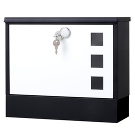 Locking Mailbox Wall Mounted Vertical– Jssmst mailboxes with Key Lock and Newspaper Compartment, Key Lock Drop Box Large Capacity, 14.3 x 3.8 x 11.8 Inch, White，SM-HPB911WN