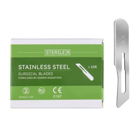 Holdly 10R Dermaplane Blade,Sterile Surgical Blades,Stainless Steel Scalpels Surgical,Scalpel for Dermaplaning(Box of 100,Individually Packed)