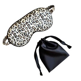 QSYW Eye Sleep Mask Silk Eye Mask for Sleeping Satin Eye Cover Satin eye mask for sleeping Silk storage bag Leopard