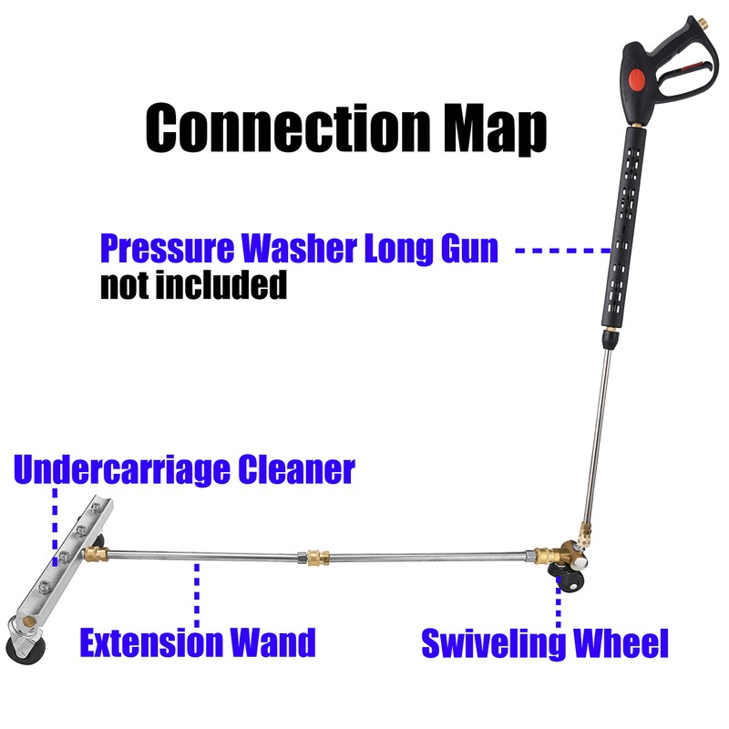 M MINGLE Pressure Washer Undercarriage Cleaner, Under Car Washer, with