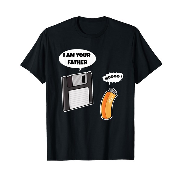 Funny Father Floppy Disk and Son USB Flash Drive Nerdy