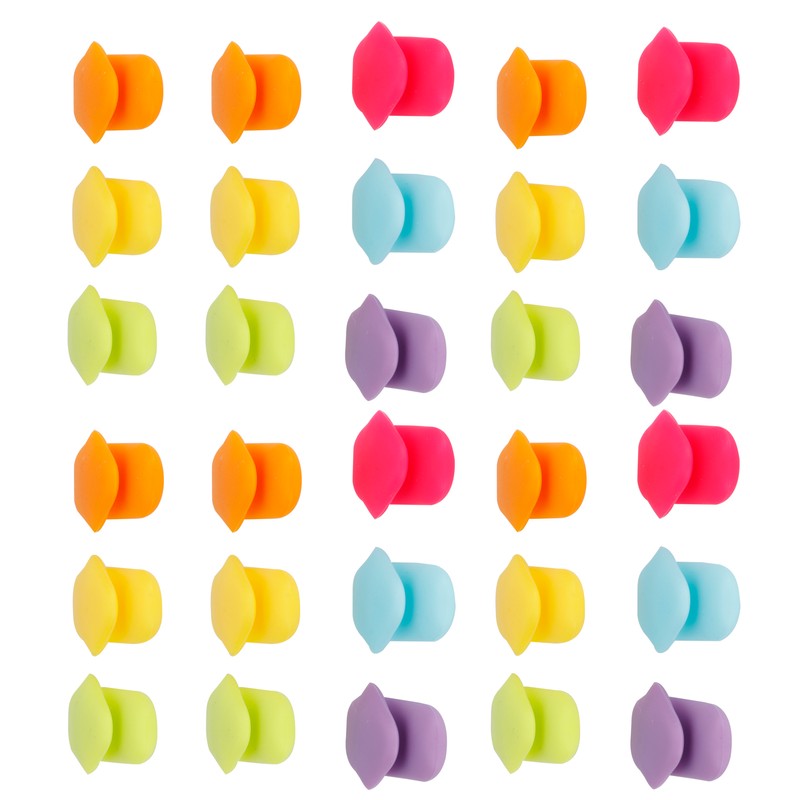 5Set Drink Markers Innovative Tongue Shape Silicone Wine Glass Cup