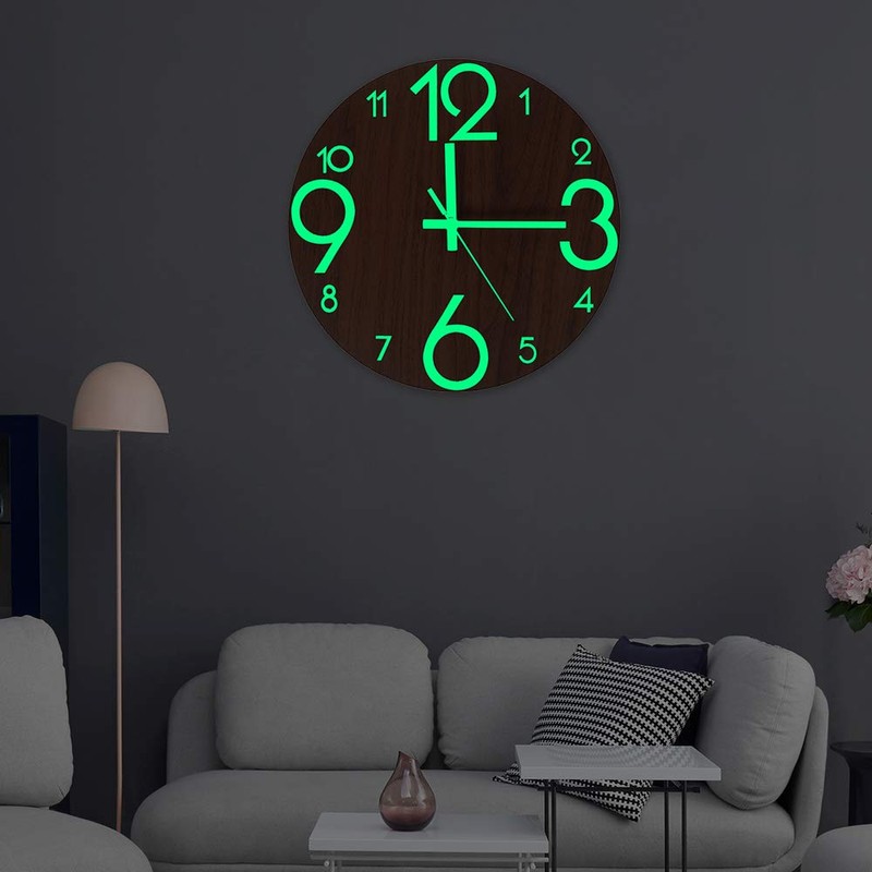 readygohigh Wall Clock, Wooden Wall Clock, Wooden Point, Natural Wood,