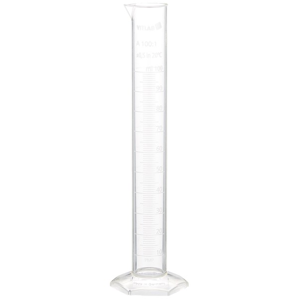 vitlab Secure Made in PMP graduated cylinder 100ml Class A