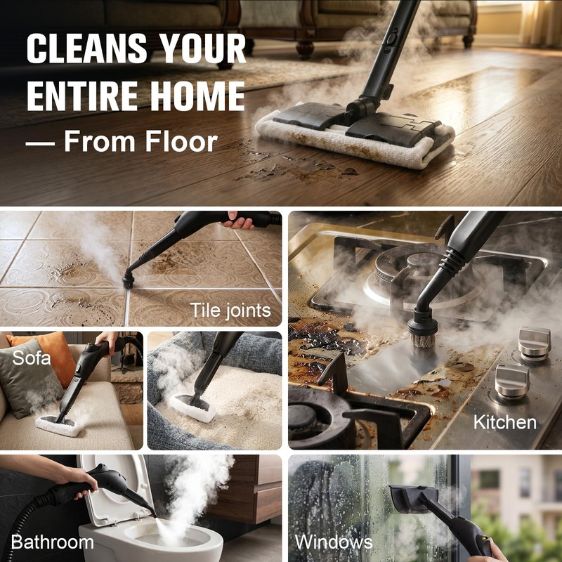 Multi-Purpose Steam Cleaner, 4.5Bar 300°F Steamer for Tile & Grout