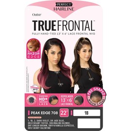 Outre Lace Front Wig -Perfect Hair Line 13X6 - True Frontal Peak Edge 708 (OFF BLACK 1B)