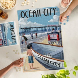 Lantern Press 1000 Piece Jigsaw Puzzle, Ocean City, New Jersey, Lifeguard Stand