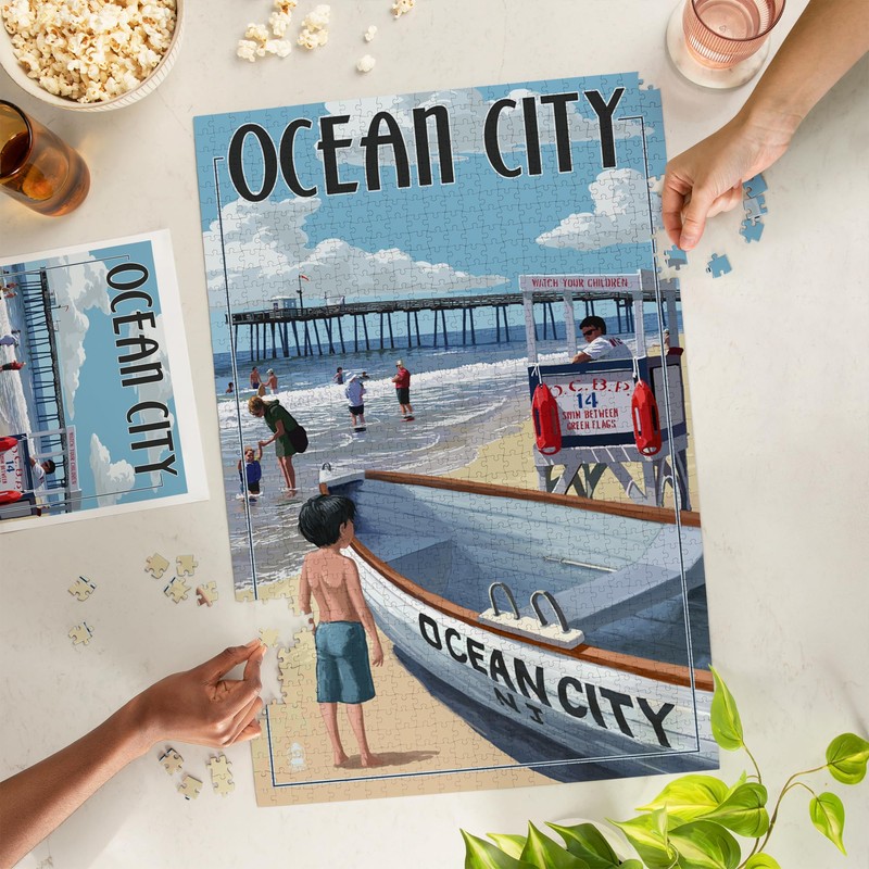 Lantern Press 1000 Piece Jigsaw Puzzle, Ocean City, New Jersey,