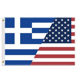 30×45 CM Greece USA Friendship Flag,12×18 inch Small 150D Greek Outdoor Banner,Tiny Doube Layer Printing Decor For Nautical Ensign Boat Yacht With Brass Gromment