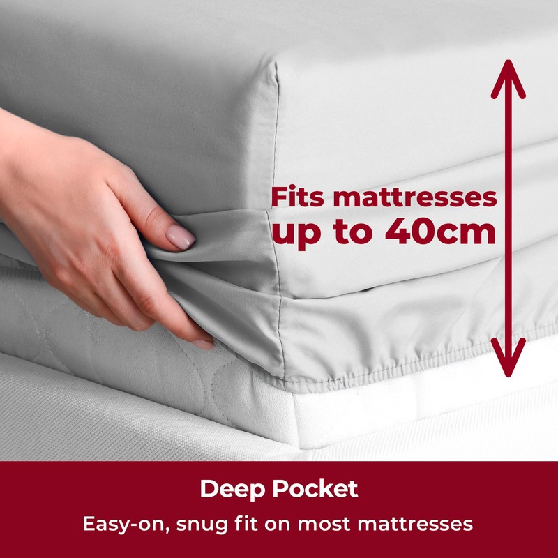 Mellanni King Size Fitted Sheets - All Around Elastic Bed