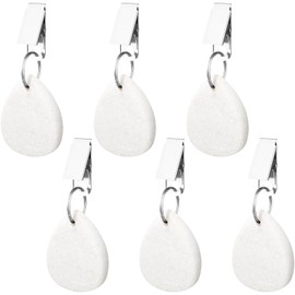 ZCYSRLQIN 6 Pcs Tablecloth Weights Pendant Teardrop Shape Table Cover Weights with Metal Clips for Outdoor Picnic Garden Patio Party Camping Dinner Table Cover Decoration (White)