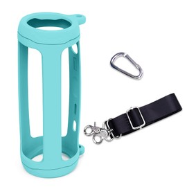 LTGEM Silicone Protective Case for JBL Flip 6 Portable Bluetooth Speaker with Extra Carabiner and Strap- Teal (Case Only)