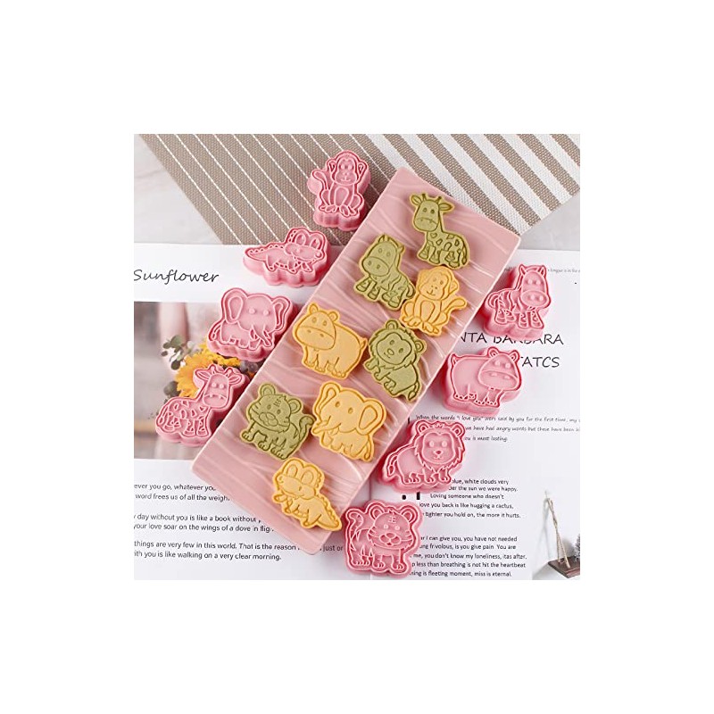 8 Pieces Cute Animals Cookie Cutters Cartoon Elephent Cookie Mould